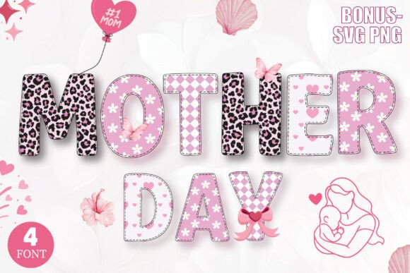 Mother Day Pink: A Sweet Font Bundle for Celebrating Mom