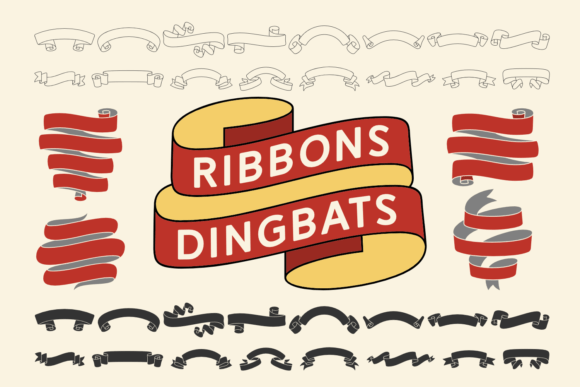 Ribbons Dingbats: Charming Characters for Creative Designs