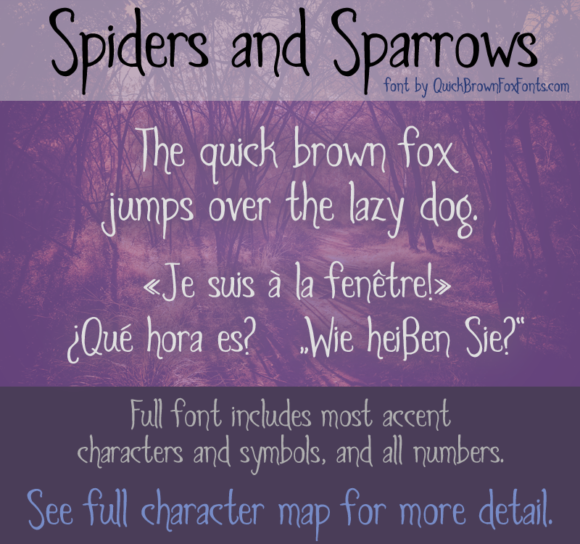 Spiders and Sparrows: A Playfully Gothic Typeface