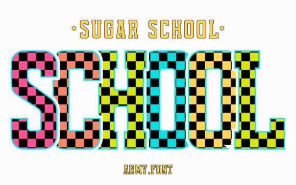 Sugar School Black: A Playful Checkered Typeface for Education
